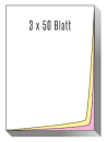 Formularblock 3-fach, 50 Sätze, geleimt, A5, Erstblatt 80g